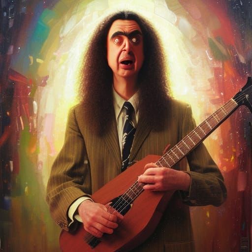Mr. Bean Meets Weird Al: An Oil Painting