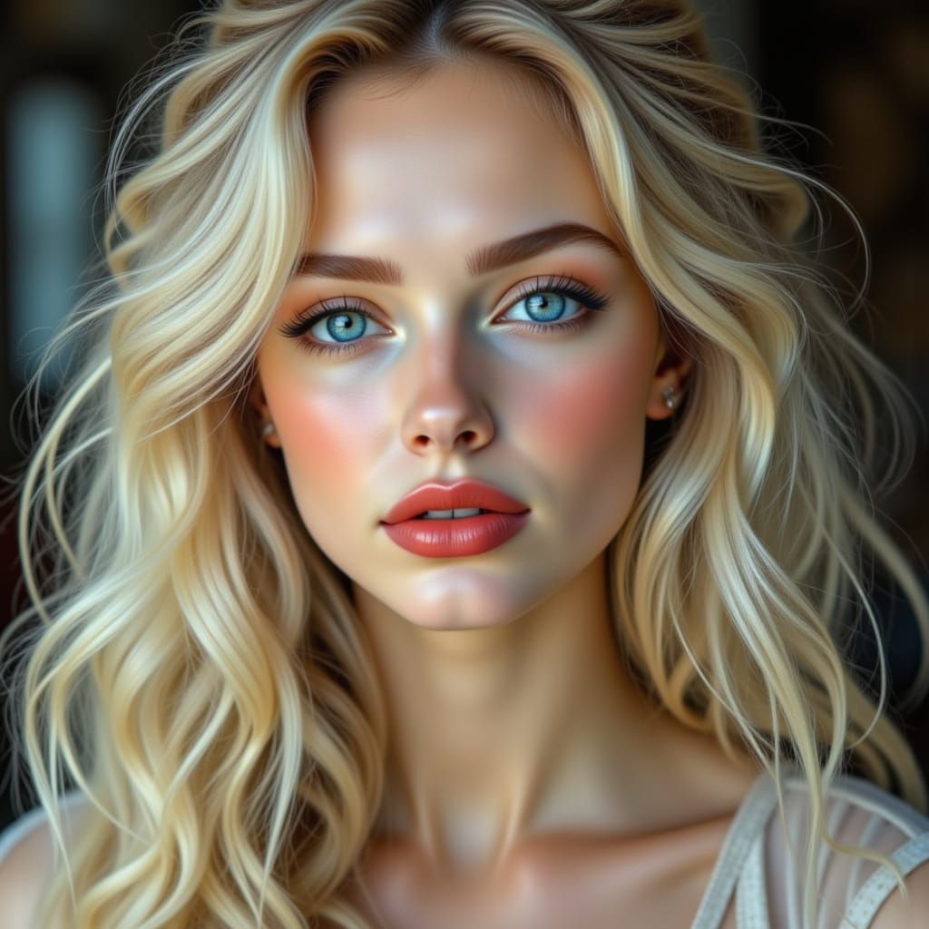Nordic Portrait of a Blonde Woman