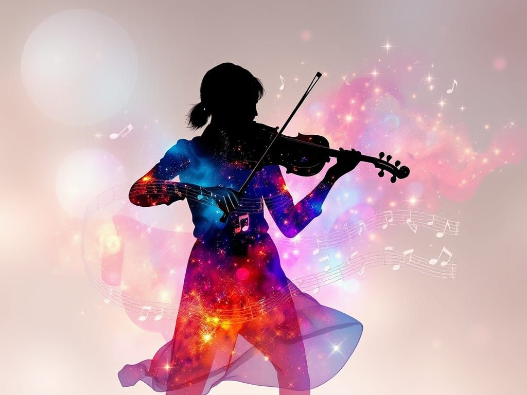 Cosmic Symphony: Violinist in Stardust