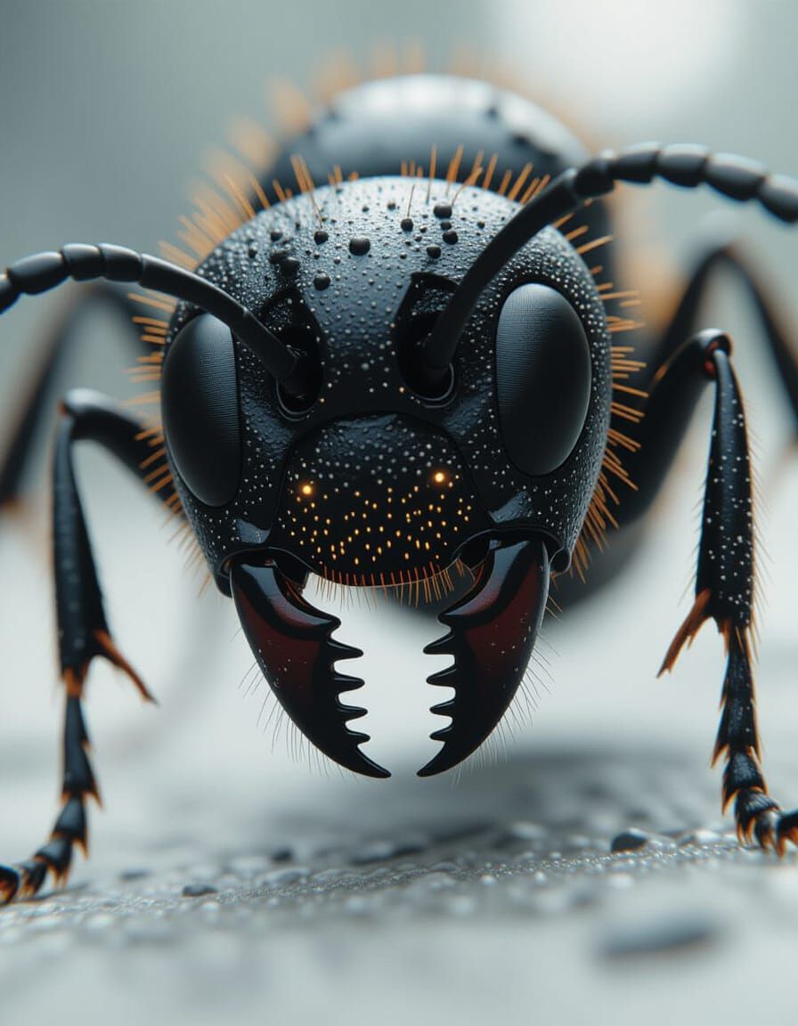 Ant Mandibles with Sharp Glowing Textures
