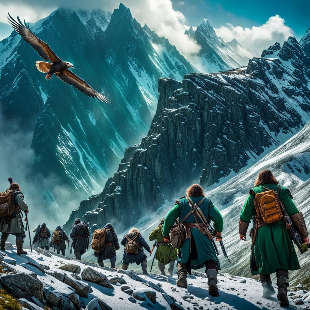 Travelers Defend Themselves from Giant Eagle