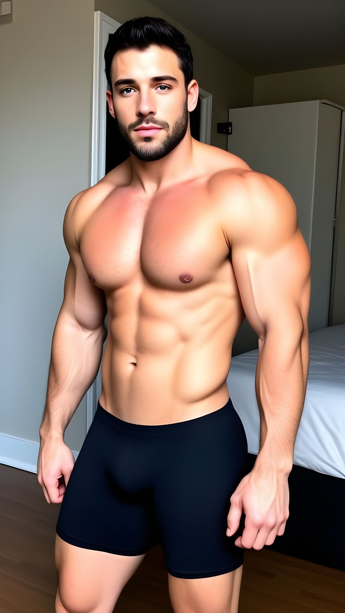 Chiseled Jock Wrestler in Athletic Pose