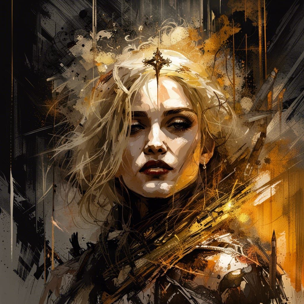 Madonna in High Gothic Dark Fantasy Style