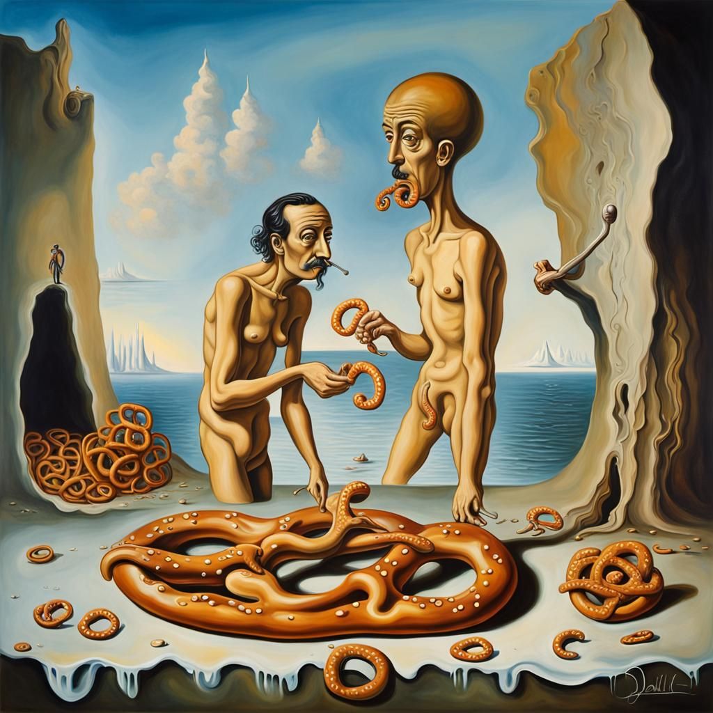 Pretzel People Discovery in Surrealist Style