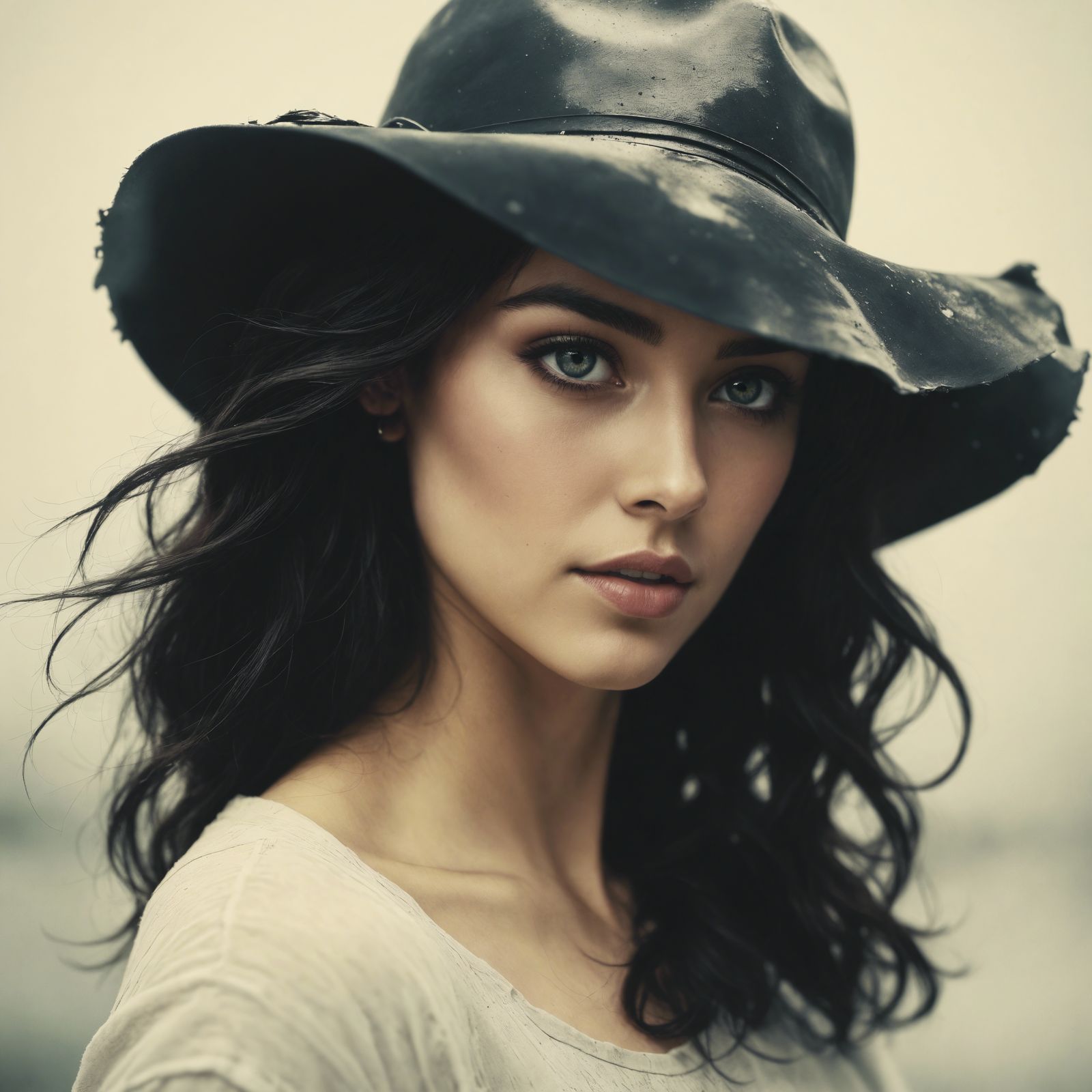 Dramatic Black Ink Still Life in Film Noir Style