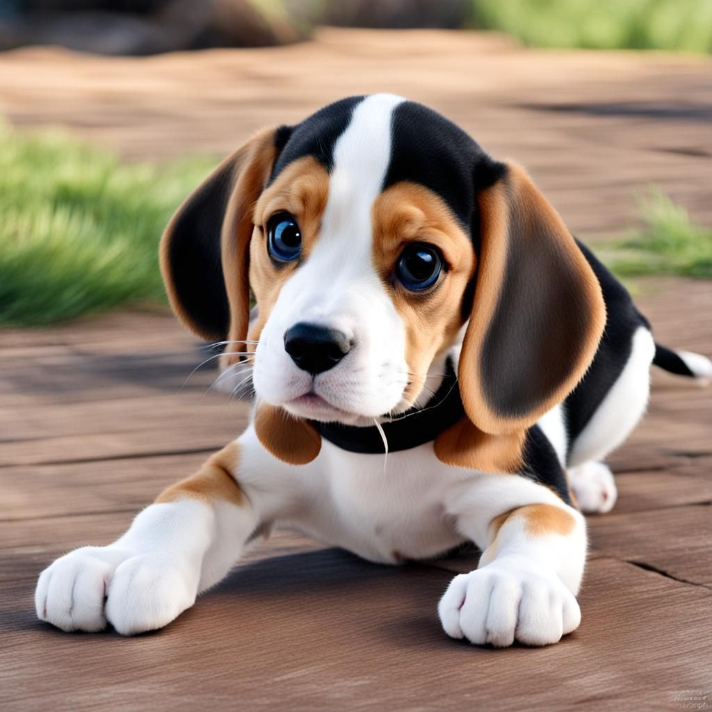 Beagle Puppy in Disney Animation Style
