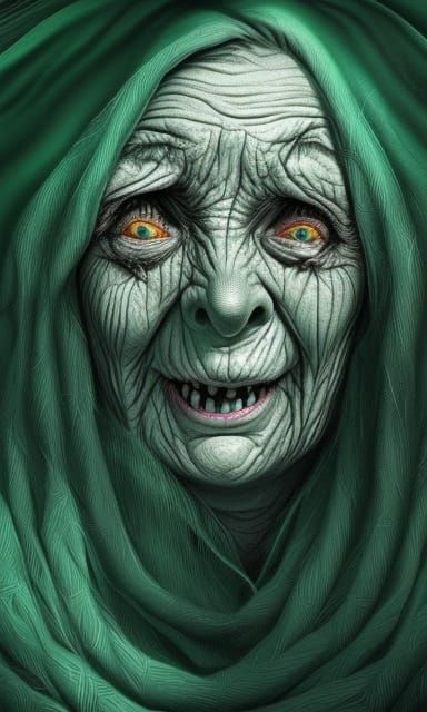 Majestic Scary River Hag Digital Painting