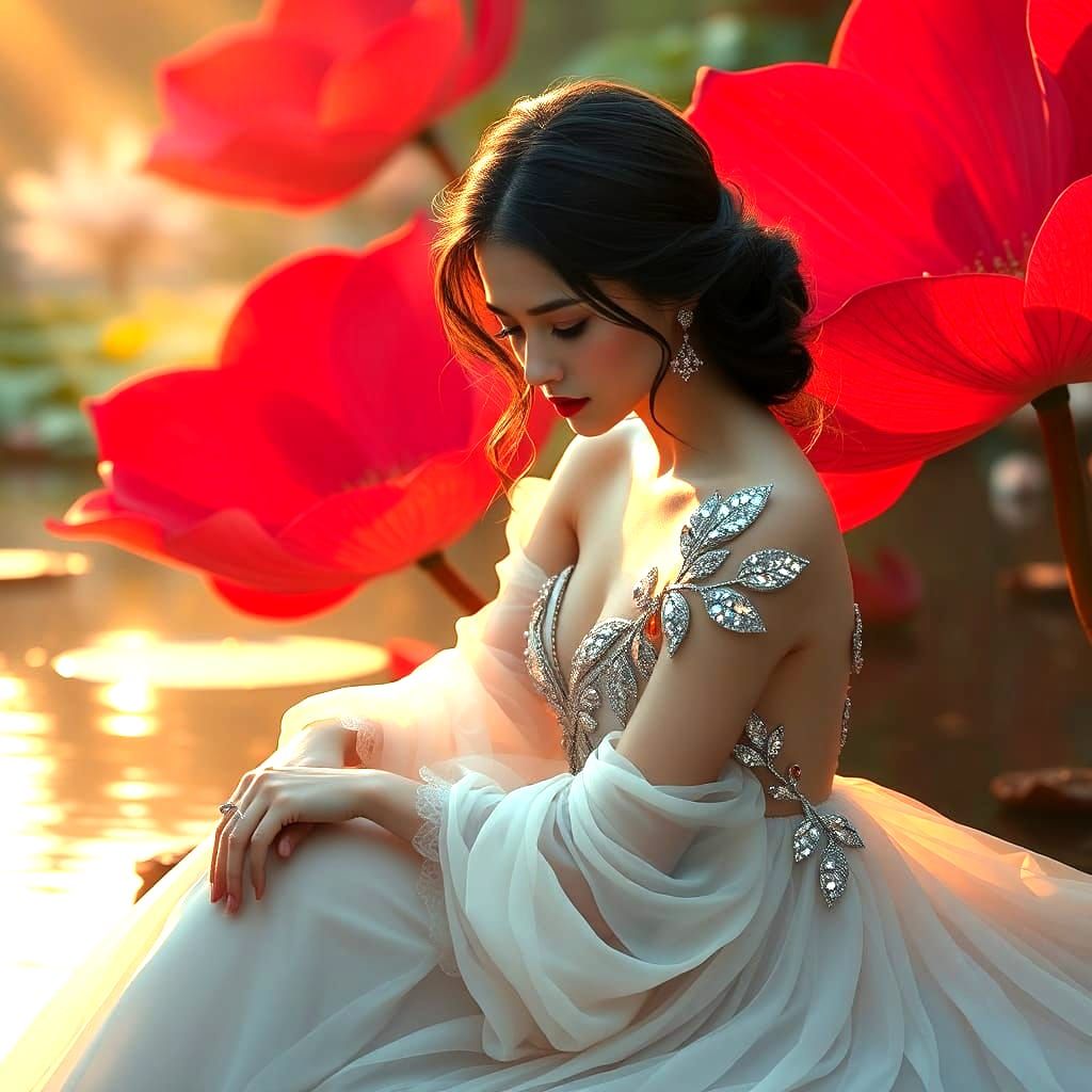 Lotus Lake: A Detailed Matte Painting