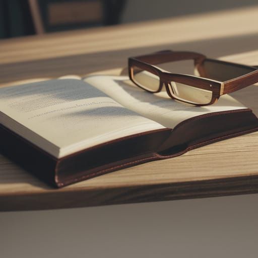 Vintage-Style Still Life of Glasses on a Leather-Bound Book
