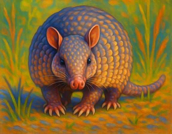 Armadillo Portrait in the Style of Sydney Hanson