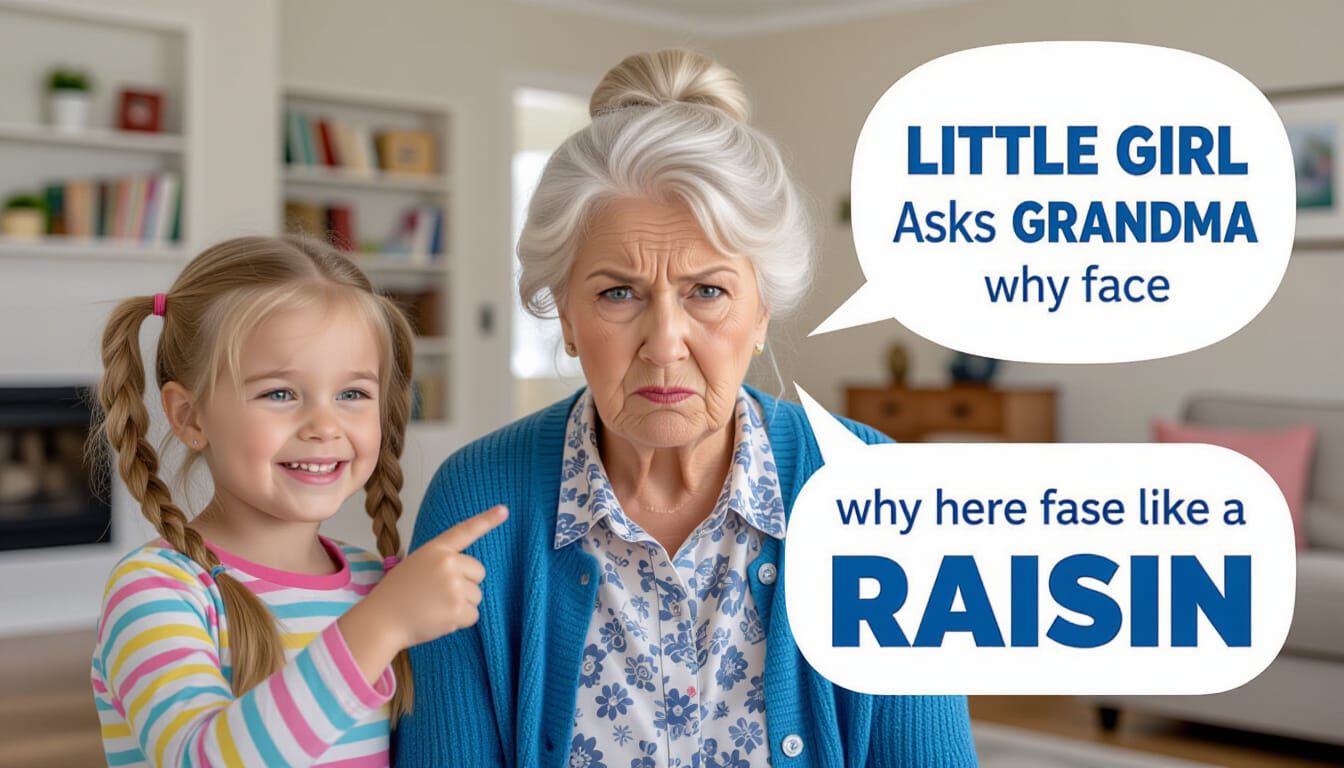 Girl Questions Grandma's Raisin-Like Face