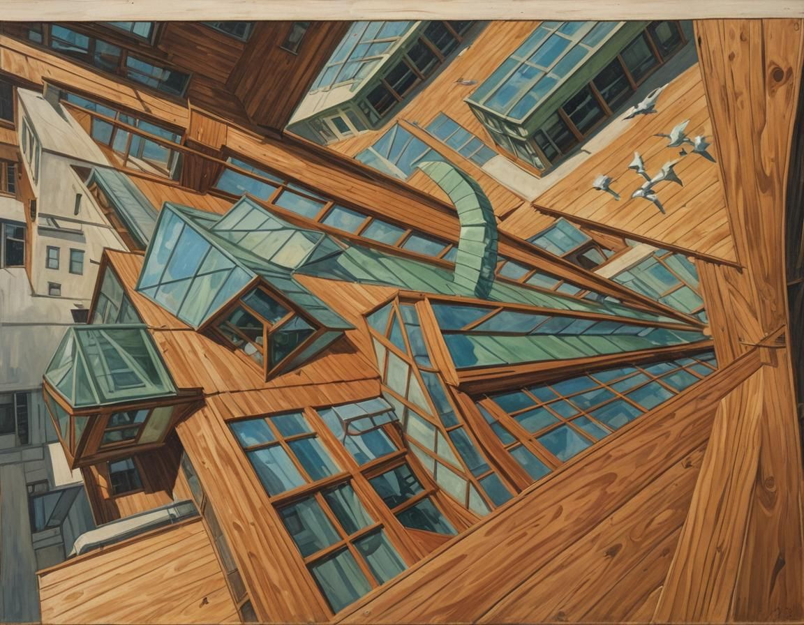 Urban Building with Cedar Siding in Hopper Style