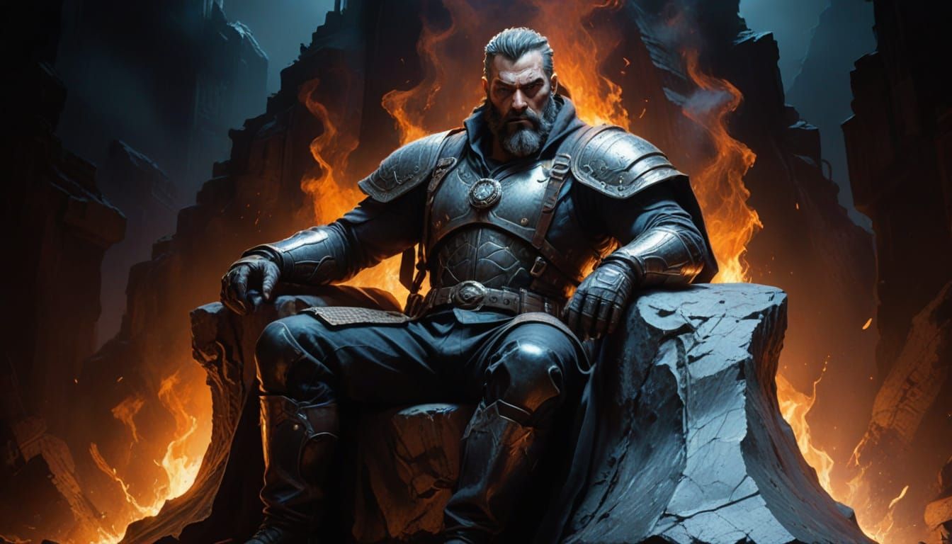 Hyper-Realistic Portrait of a Rugged Male with Distinctive T...