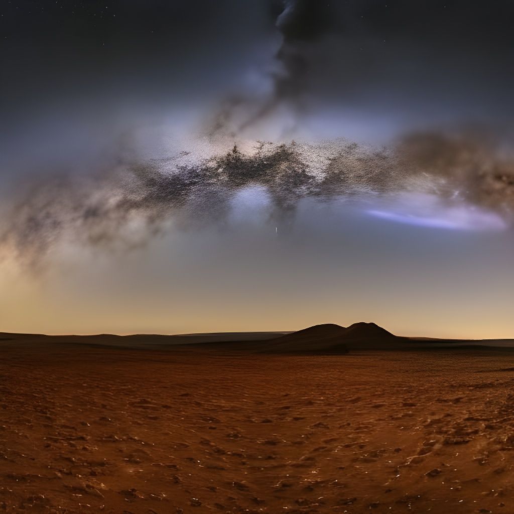 A desert landscape at night with the milky_way i