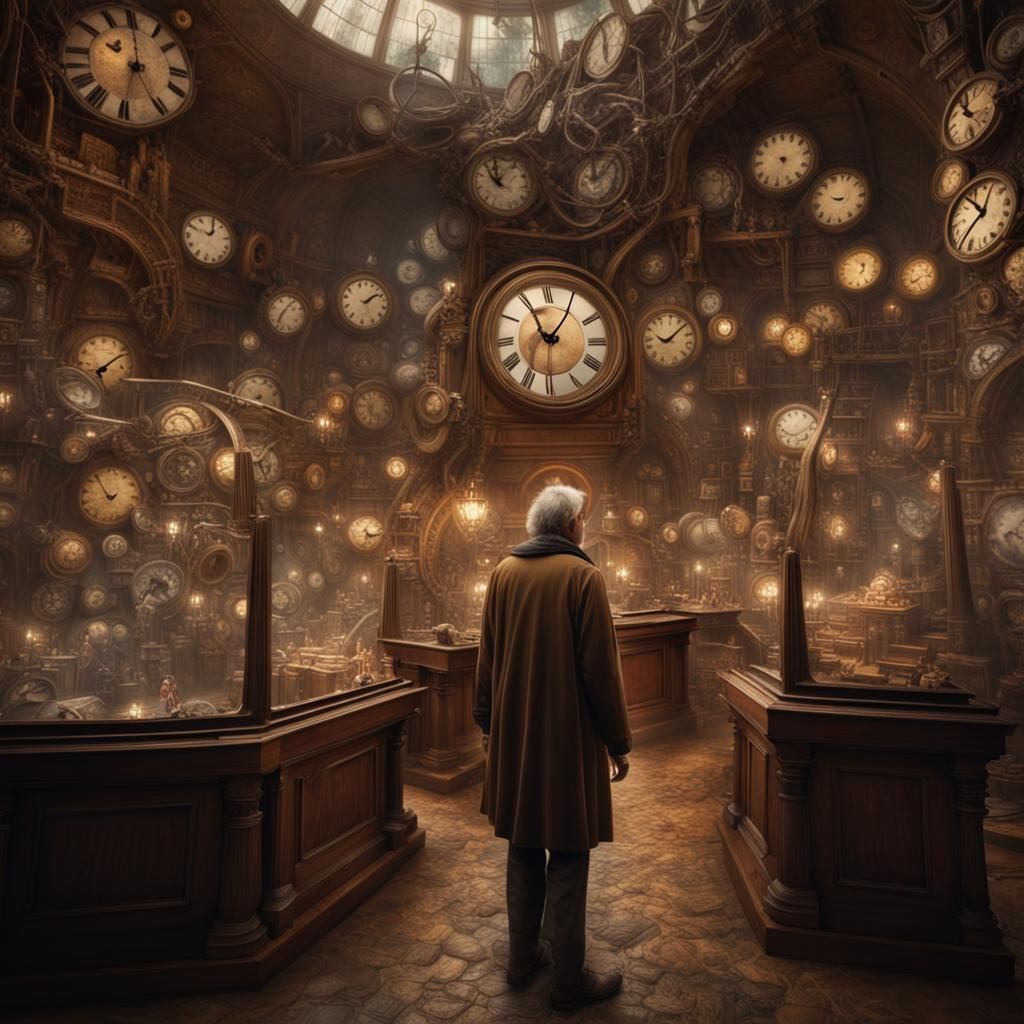 Overcrowded Clock Repair Store: A Digital Matte Painting