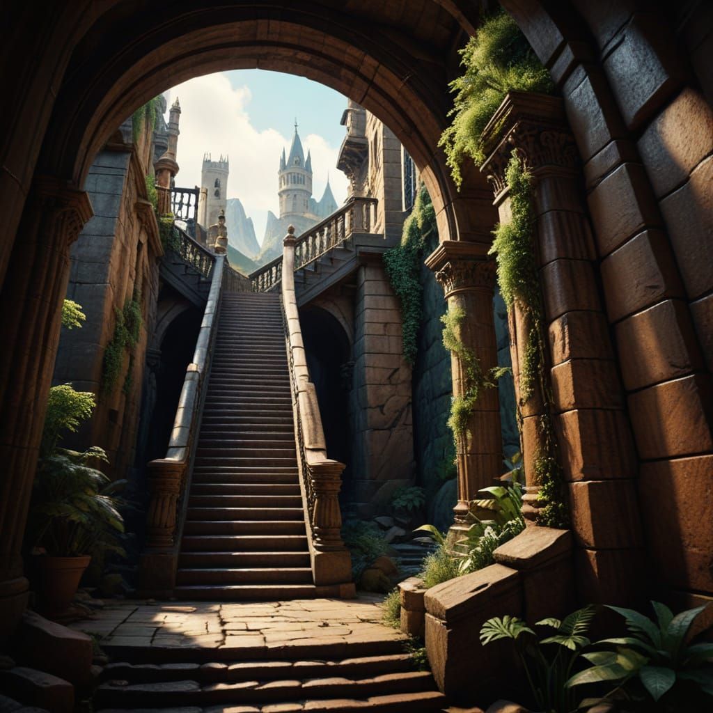 Epic Photorealistic Masterpiece: The Giant's Staircase