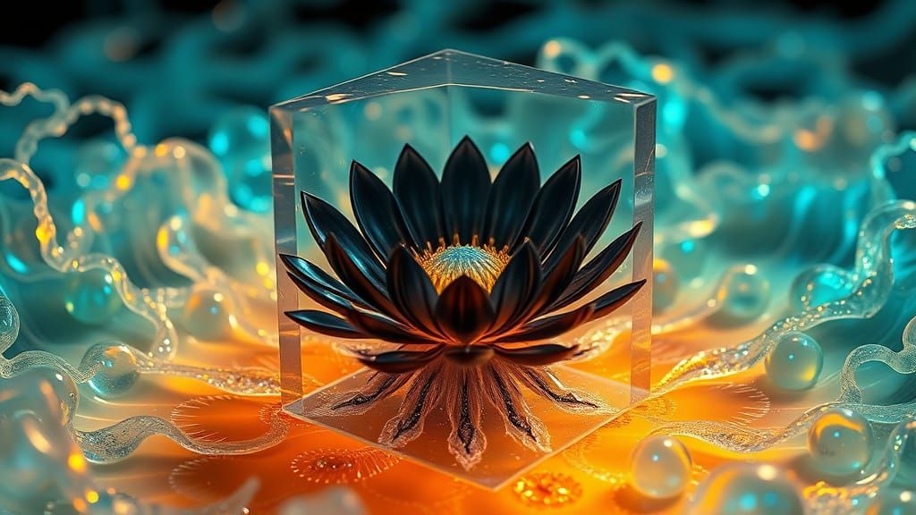 Surreal 4D Bloom in Cosmic Landscape