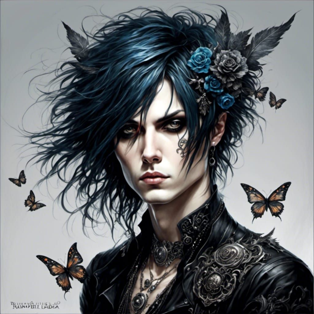 Beautiful Emo Bishonen Portrait