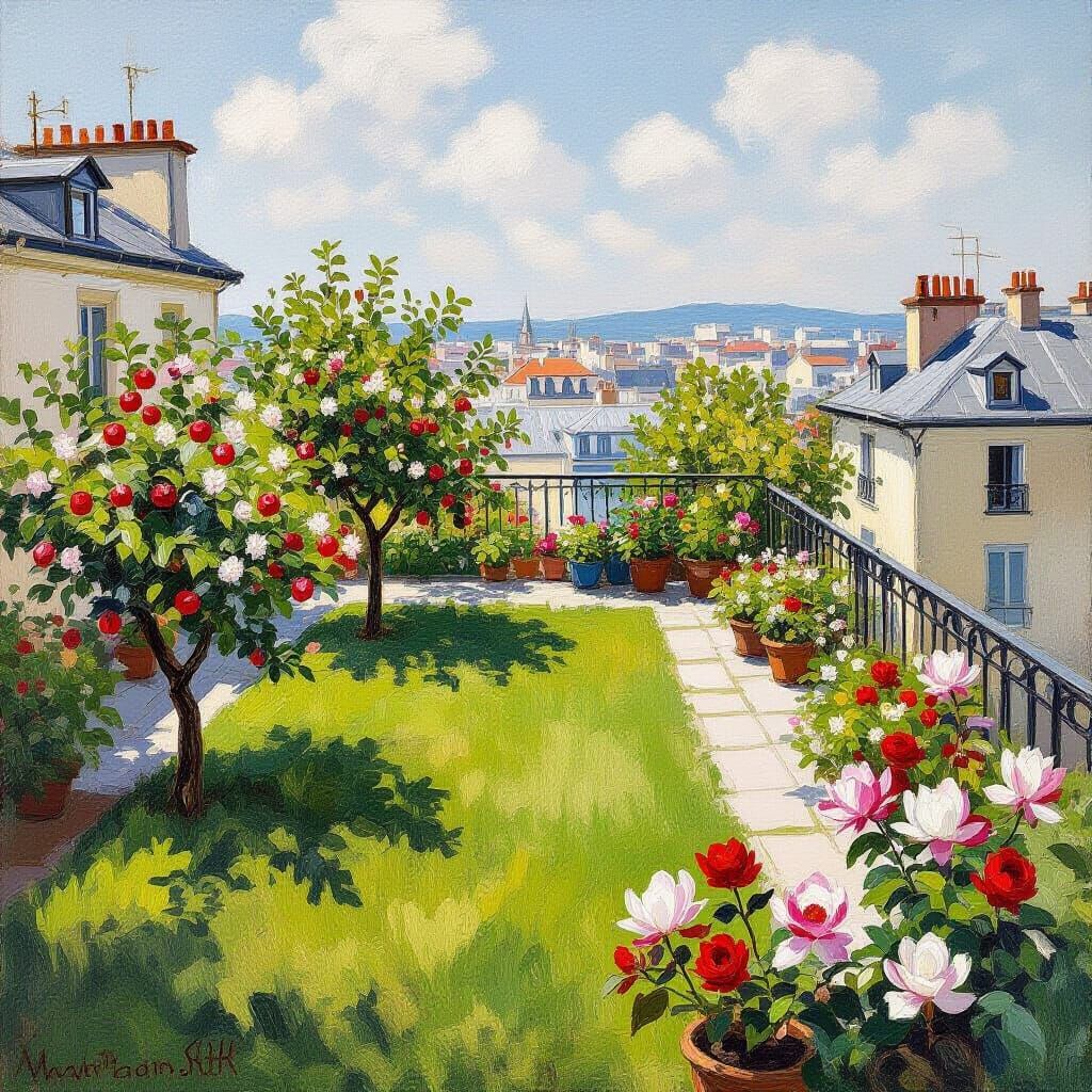 Un Jardin sur le Toit  
Grass 
Apple trees 
Amazing views
Ma...