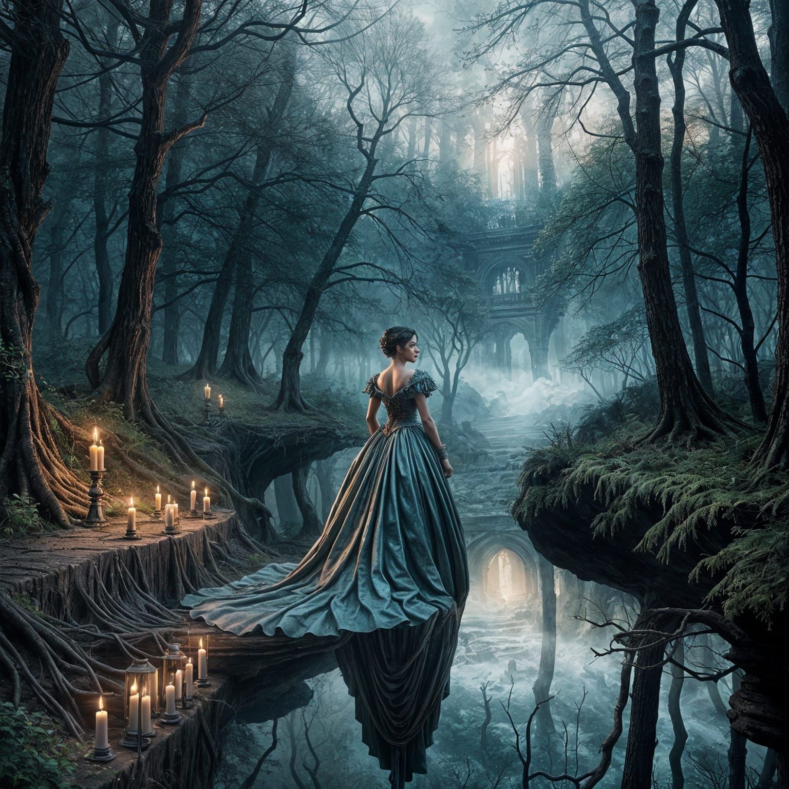 Realistic Portrait of a Beautiful Woman with Dark Hair