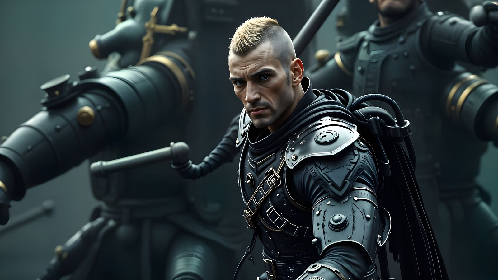 WWI Sailor in Steampunk Horror Style