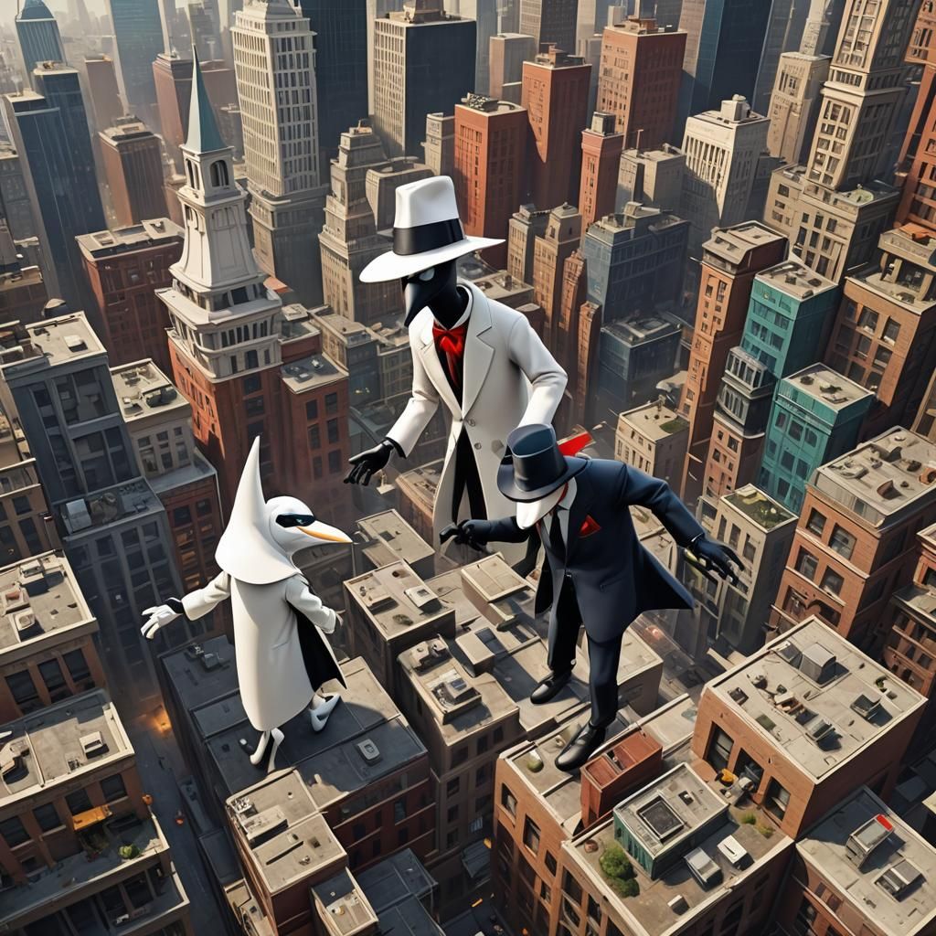 Spy vs Spy in a Modern Cityscape