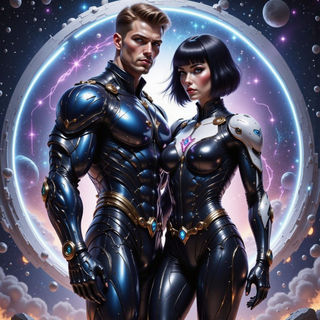 Cosmic Comic Book Cover: Nova Prime and Stellaluna