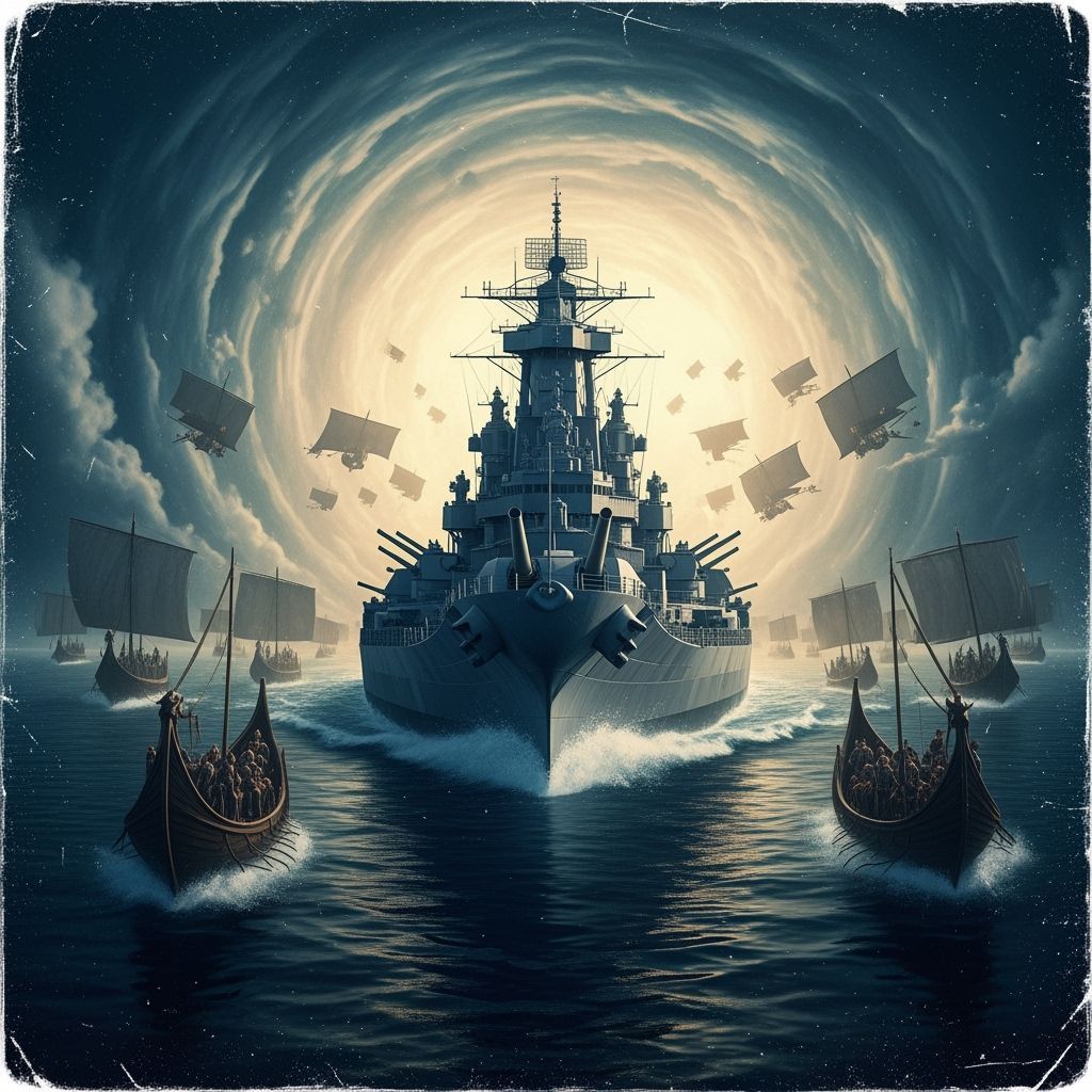 Battleship Iowa Navigates Time Vortex to Roman Fleet