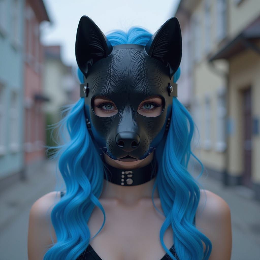Girl in Dog Mask, Cinematic Film Still