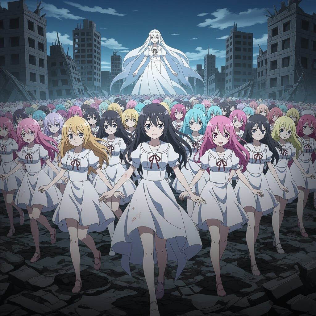 Anime Girls in Unison: Junji Ito Horror Meets Makoto Shinkai