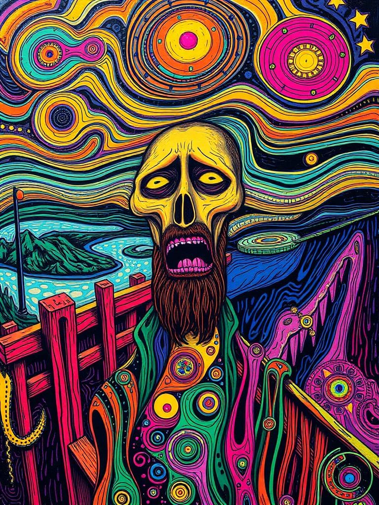 Psychedelic Scream in Hundertwasser Style
