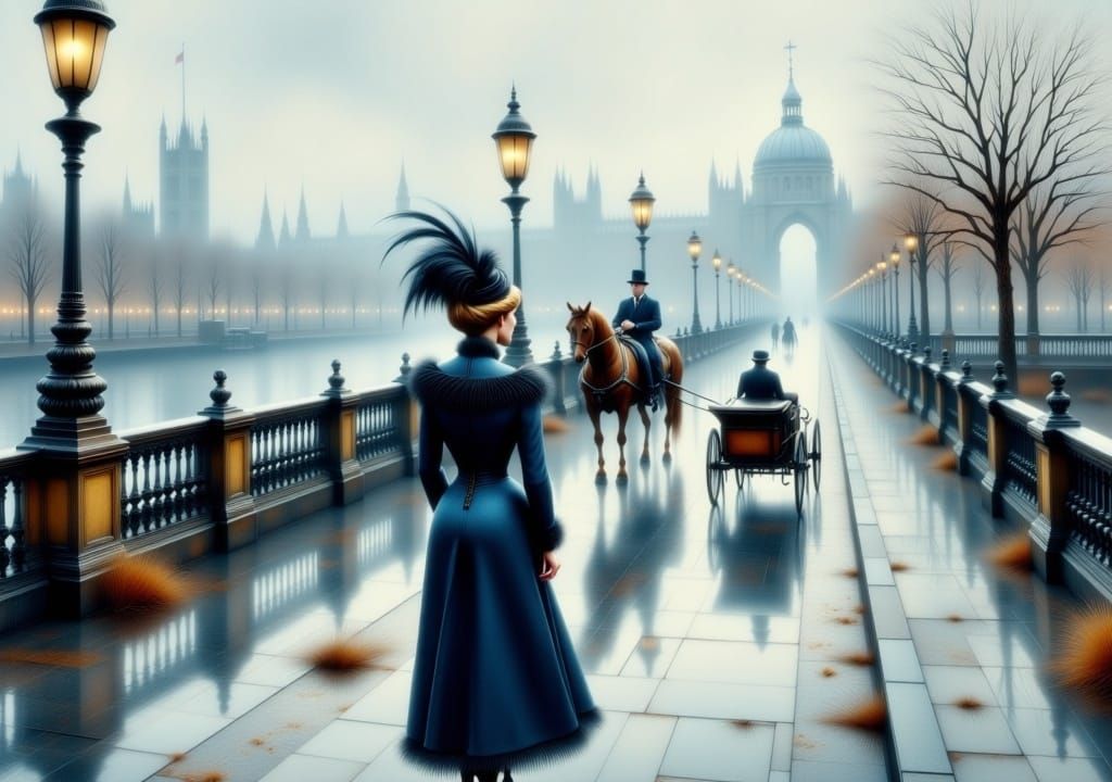 <lora:Flux Oil and Glory:7.0>
A rich woman walks on a bridge...