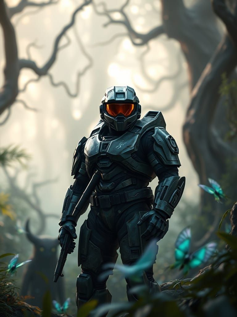 Master Chief in Sci-Fi, Photorealistic Armor