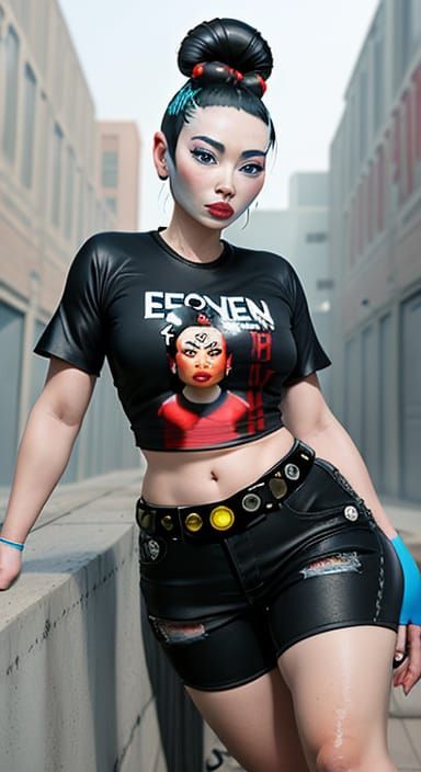 Lady Technozen Pucca Portrait in Surreal Style