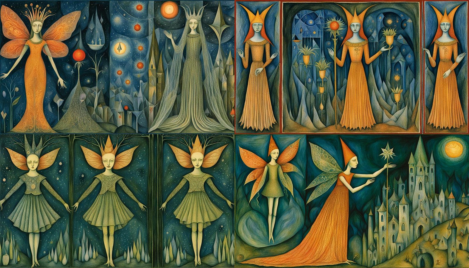 Fairy Goddess Tarot Card in Surrealist Style