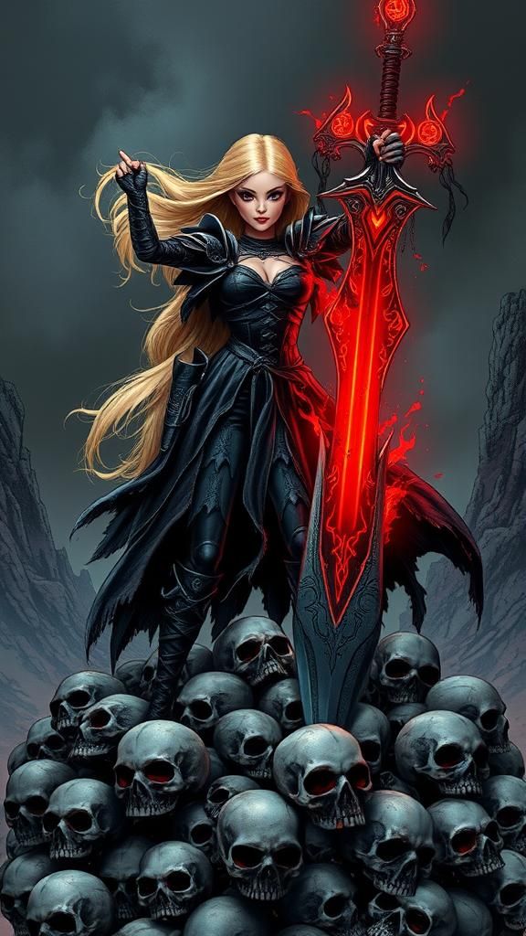 Barbiebarian: Fierce Warrior Queen with Flaming Sword