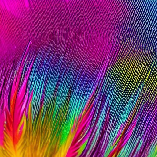 Feather Floating in Synthwave 2099: Professional Photography