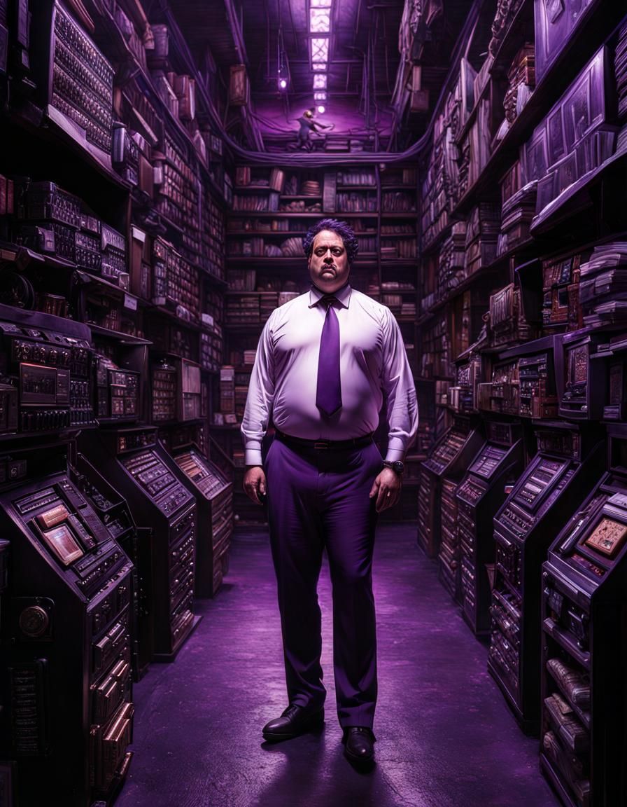 Man in Tight Purple Shorts: Digital Portrait