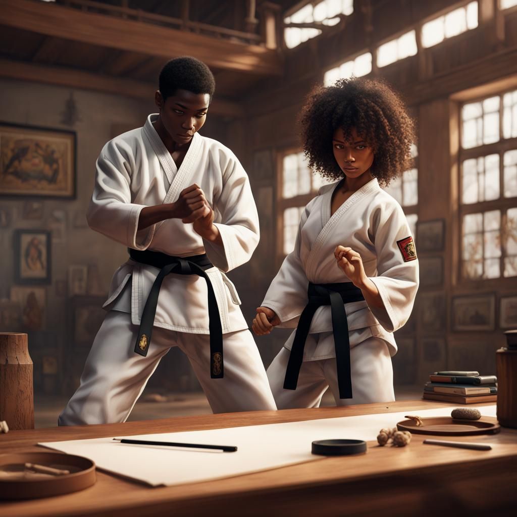 Black Martial Artists Training in 1970s Museum Dojo
