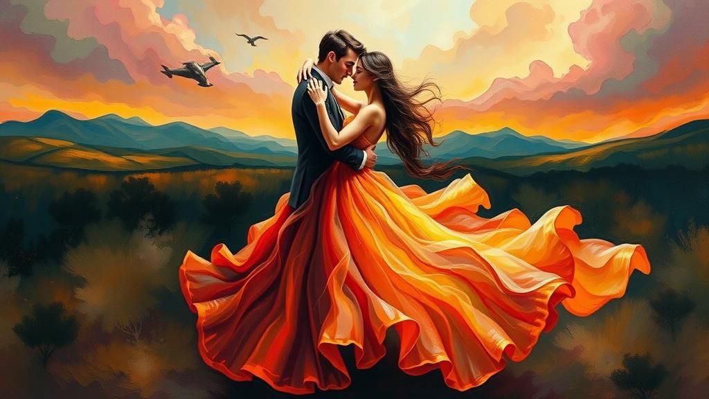 Ethereal Dance: Surreal Romance as Oil Painting