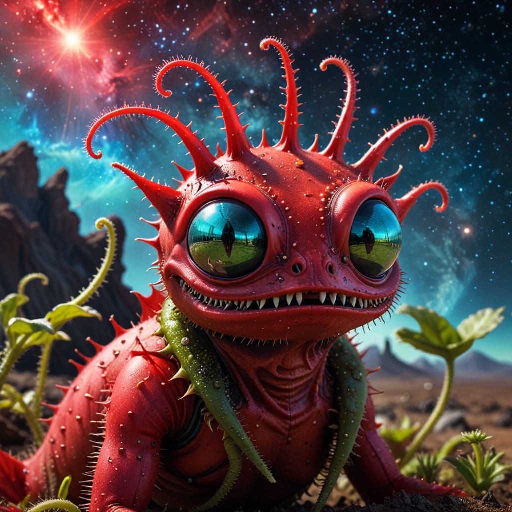 Celestial Venus Fly Trap Amidst Cosmic Event