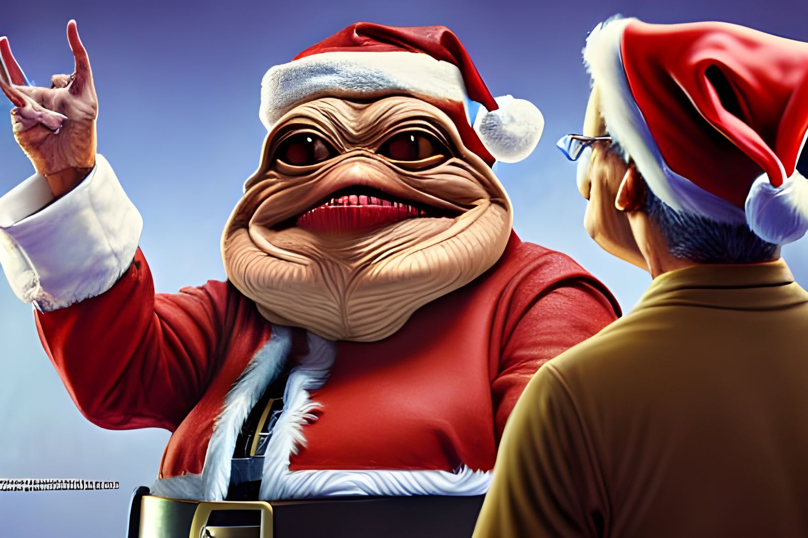 Admiral Ackbar and Santa, Animated 3D Art