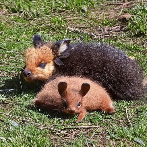 Pudu and Pika Napping in Sunlight