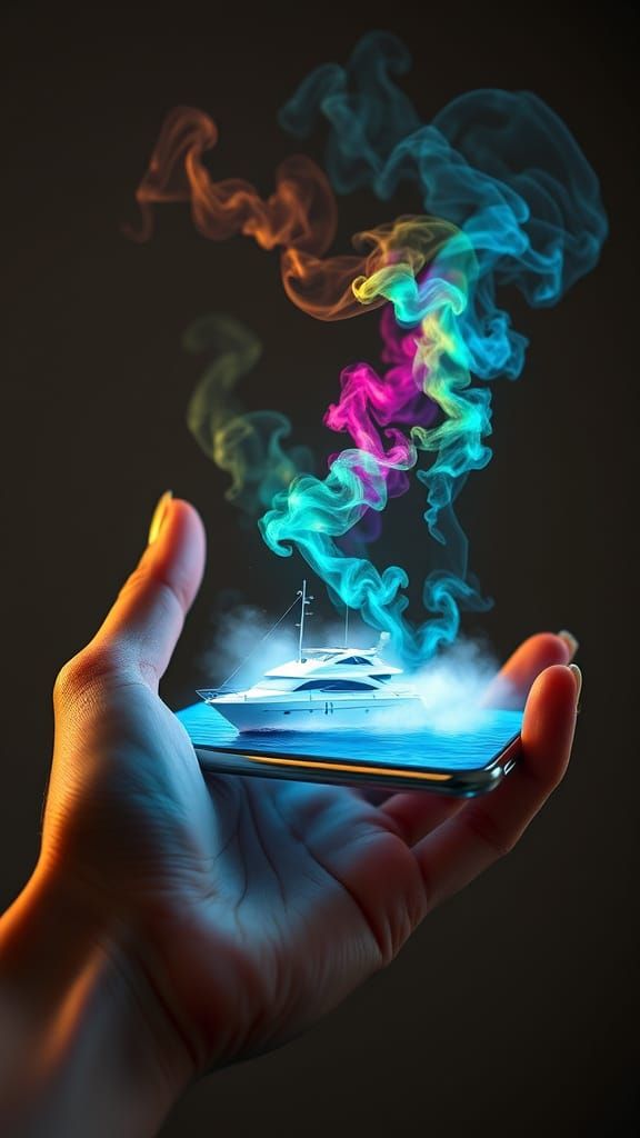 A Woman's Hand Cradles a Transparent Smartphone with a 3D Ya...
