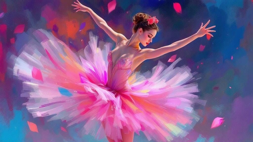 Ballerina Dance: Impasto Brushstrokes and Hyperreal Colors