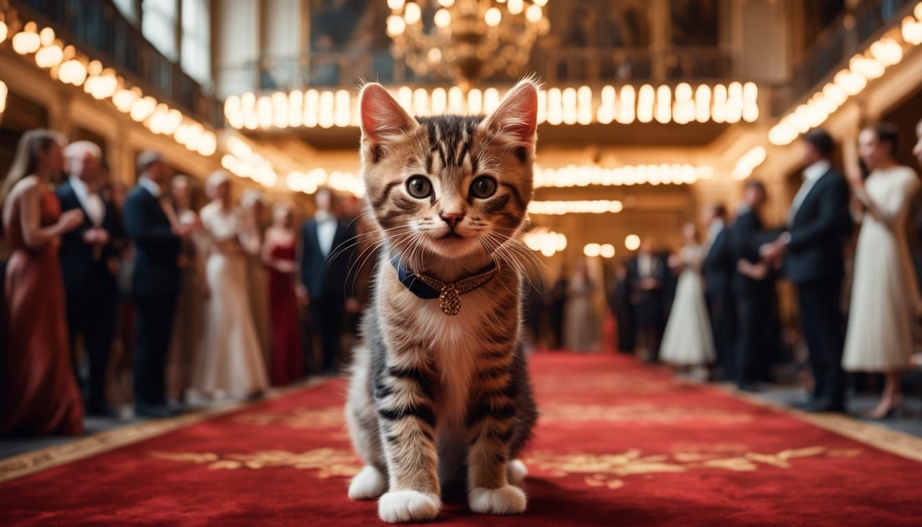 Glamorous Kitten Steals the Red Carpet Show