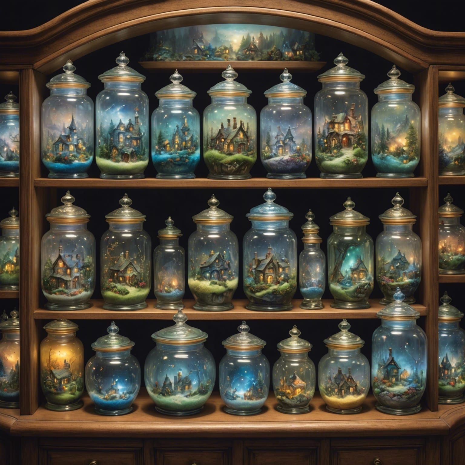 Miniature Worlds in Jars: Ethereal Fantasy Art