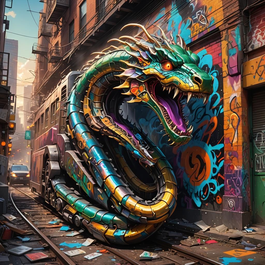 Derailed Train of Thought Bursts Through Cityscape