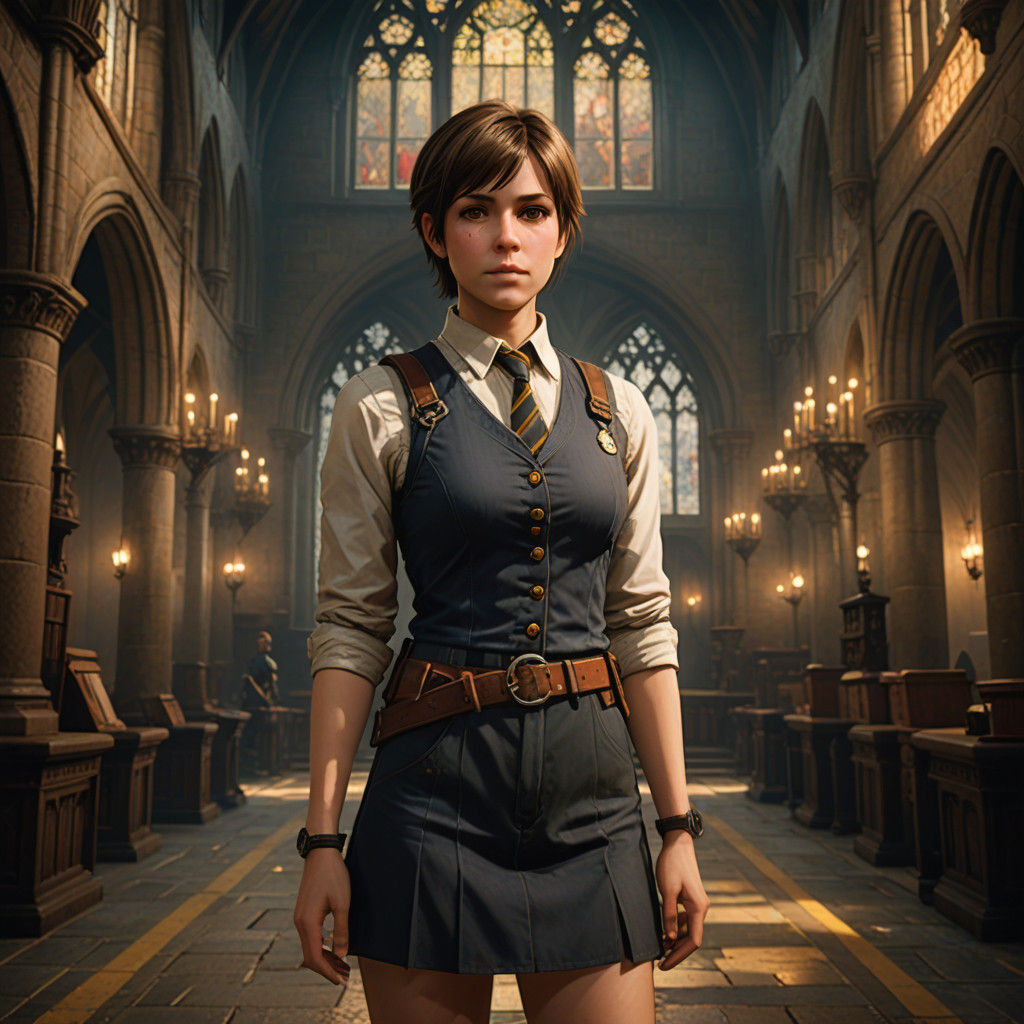 Majestic Rebecca Chambers in Hogwarts' Grand Great Hall