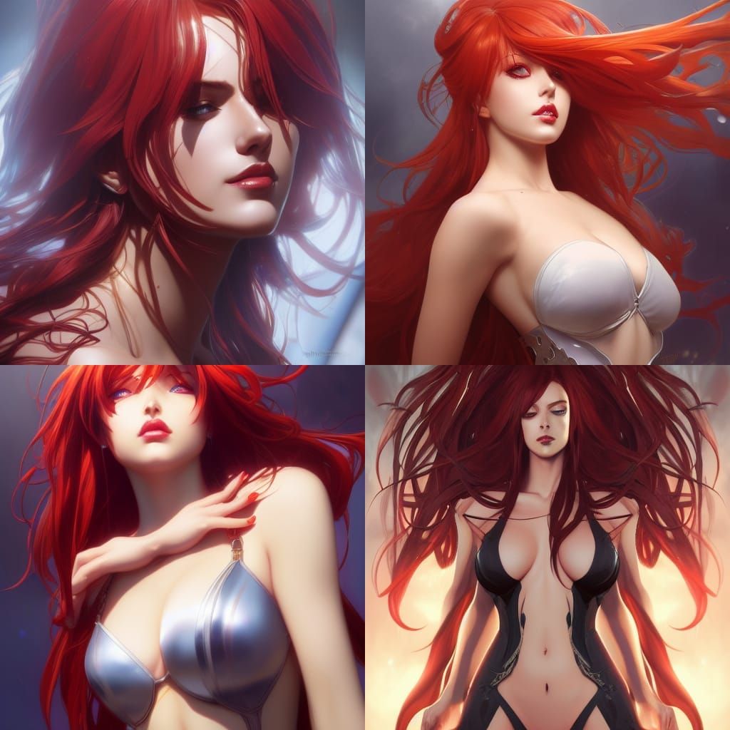 Rias Gremory as Witchblade: Hyperdetailed Portrait